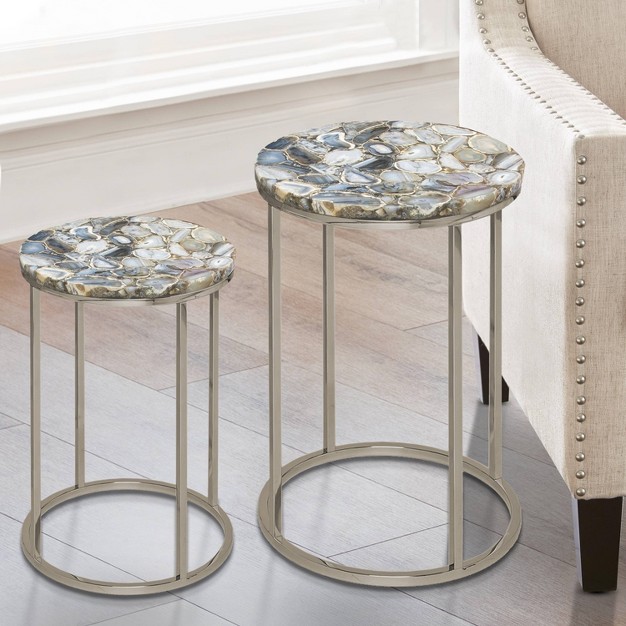 Onyx Agate Top Nesting Table Steve Silver