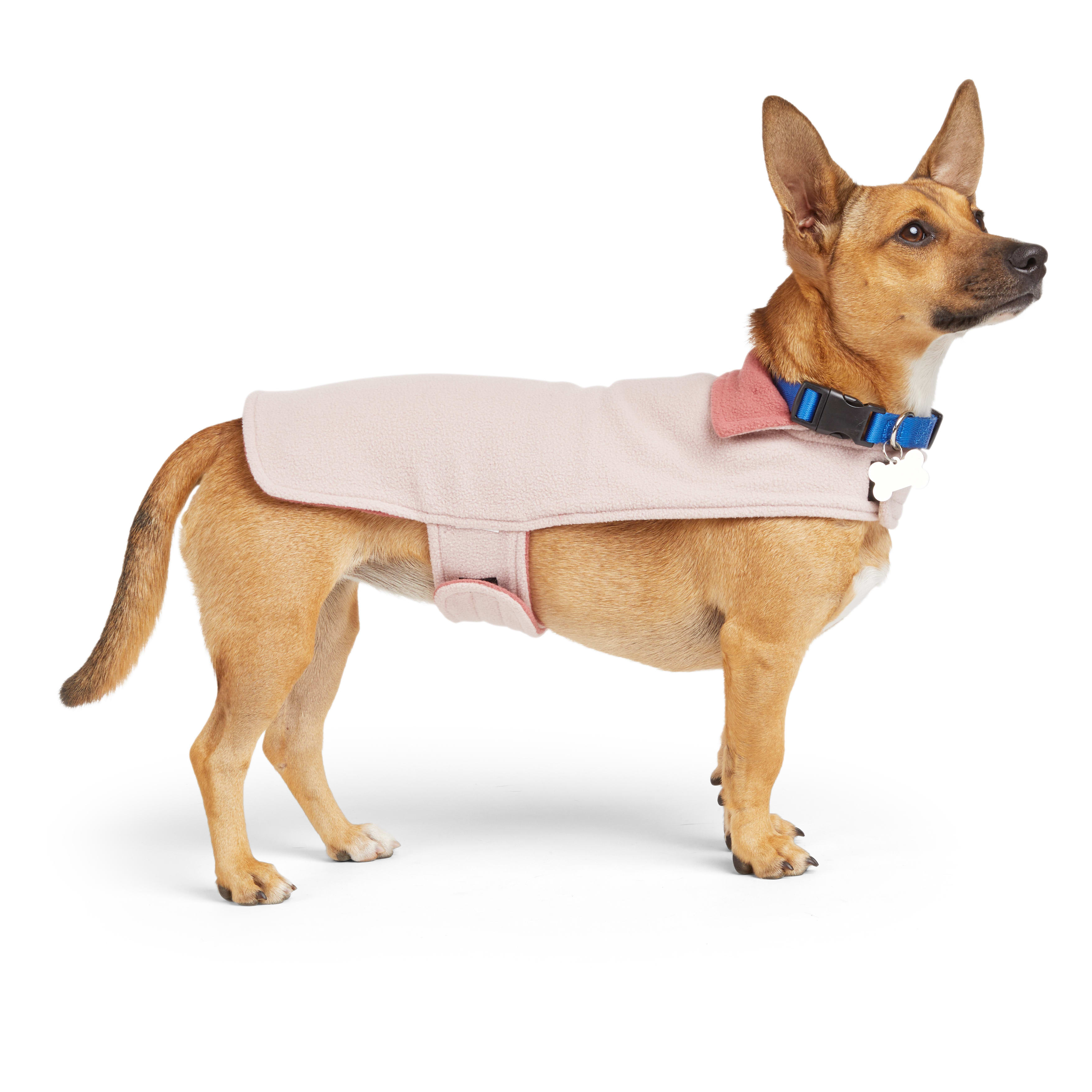 YOULY Pink/Red Cozy Dog Coat， X-Small/Small