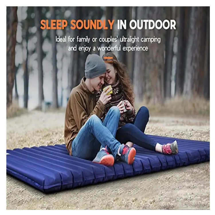 Mydays Outdoor Hot Sale 200*135*10cm 190T Pongee Double Size Inflatable Sleeping Pad for Backpacking Car Camping Hiking