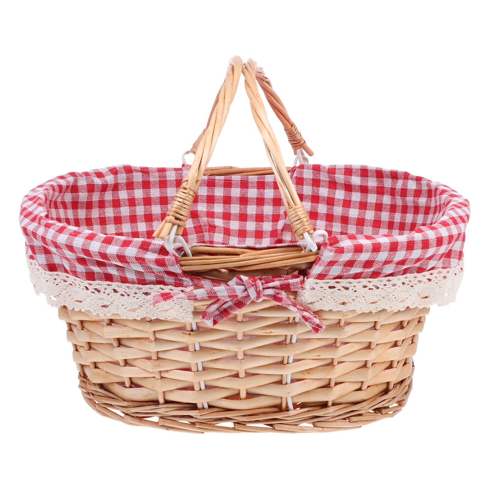 NUOLUX Woven Picnic Basket Decorative Basket Outdoor Picking Basket Sundry Organize Basket