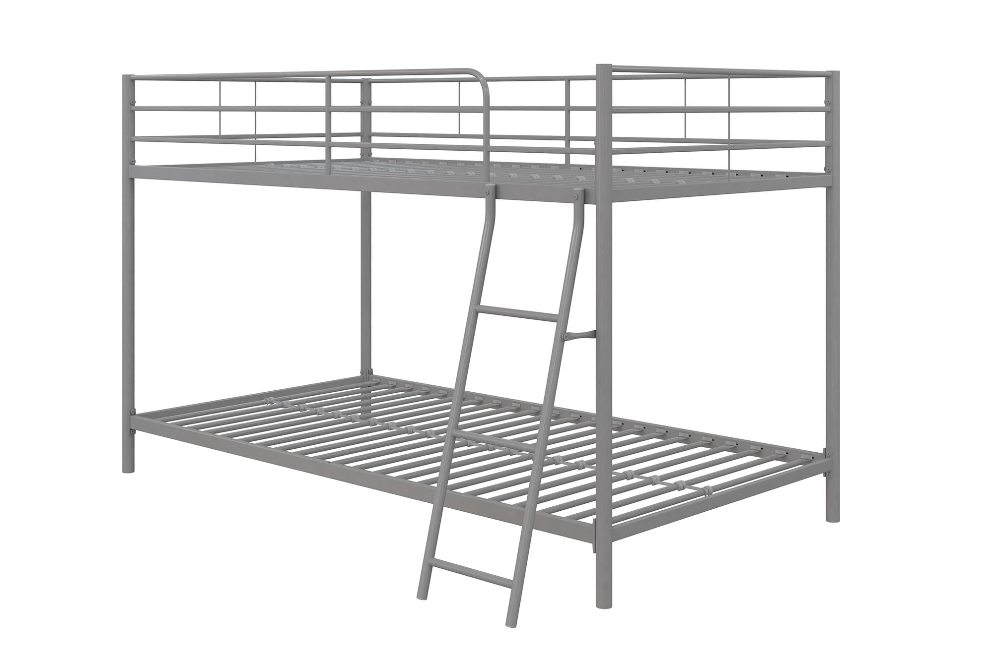 Mainstays Small Space Junior Twin over Twin Metal Bunk Bed, Silver