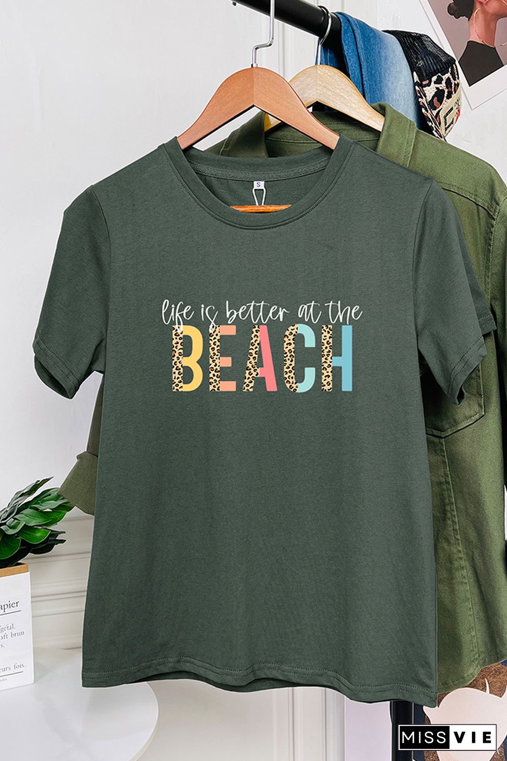 Life is better at the beach Sleeve Graphic Tee Wholesale