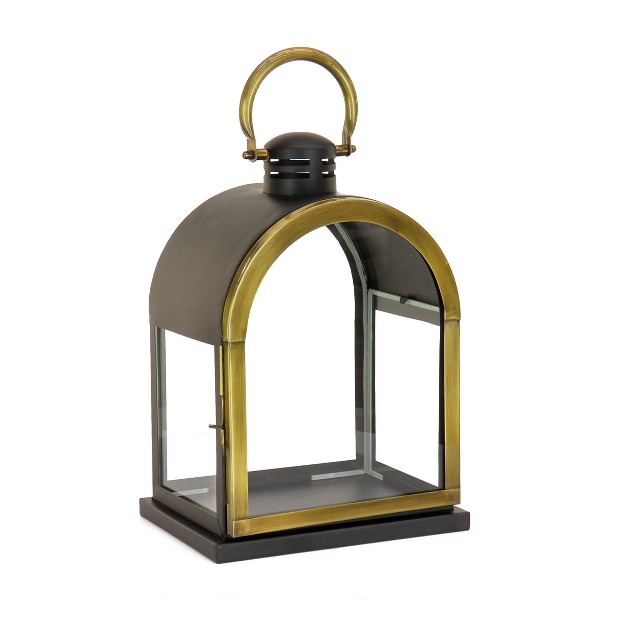 Hgtv Home Collection Dome Lantern Christmas Themed Home Decor Small Black And Gold 18 In