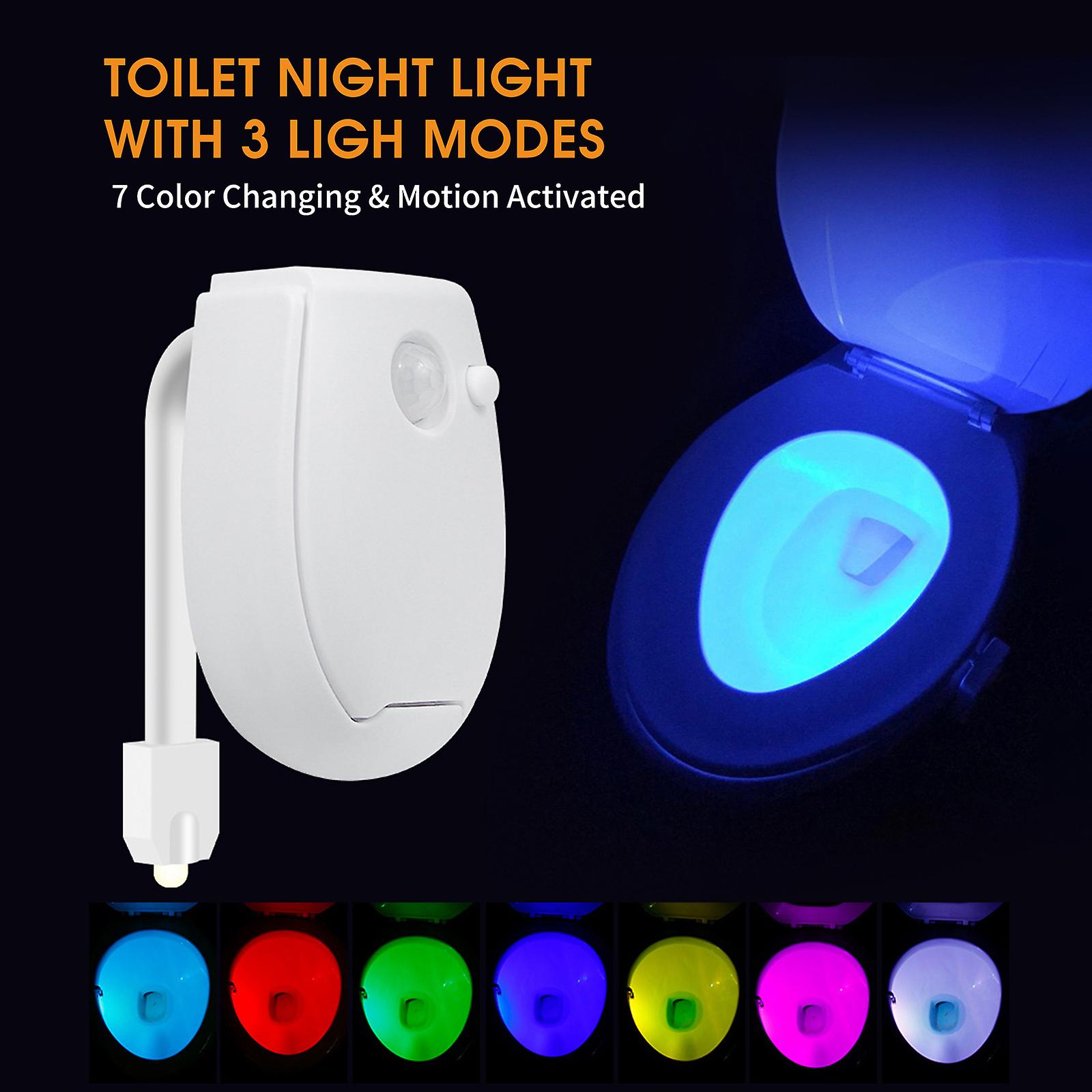 Toilet Night Light With 3 Ligh Modes 7 Color Changing Motion Activated Led Light  Toilet Bowl Night Light For Bathroom Fits Any Toilet