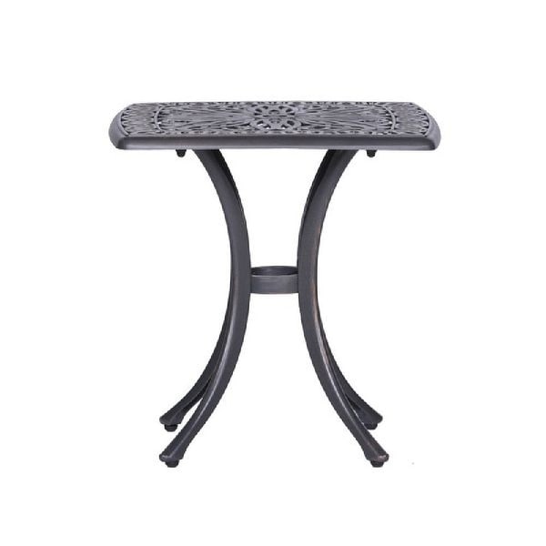 21 Inch Arbor Metal End Table with Curved Legs， Gunmetal Gray - 21.06 L X 21.06 W X 21.06 H