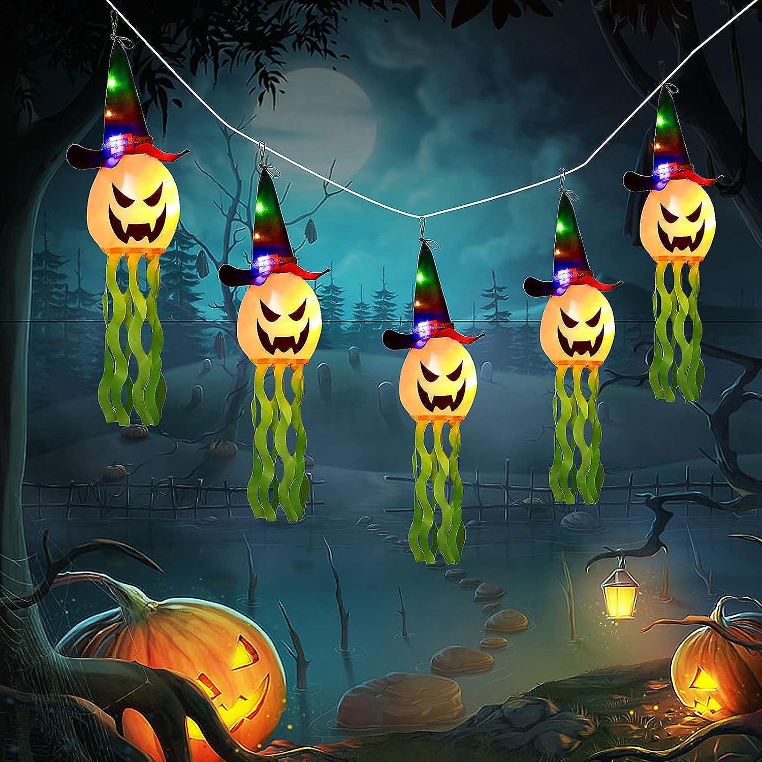 Pack Halloween Fairy Lights With Witch Hat， 22m， Battery Operated， 100 Leds， For Halloween， Party， Gardens