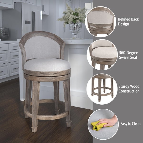 Hillsdale Furniture Monae Wood Upholstered Swivel Stool