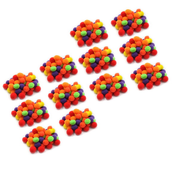 Charles Leonard CHL69516 12 Pom Poms 1In Hot Color...