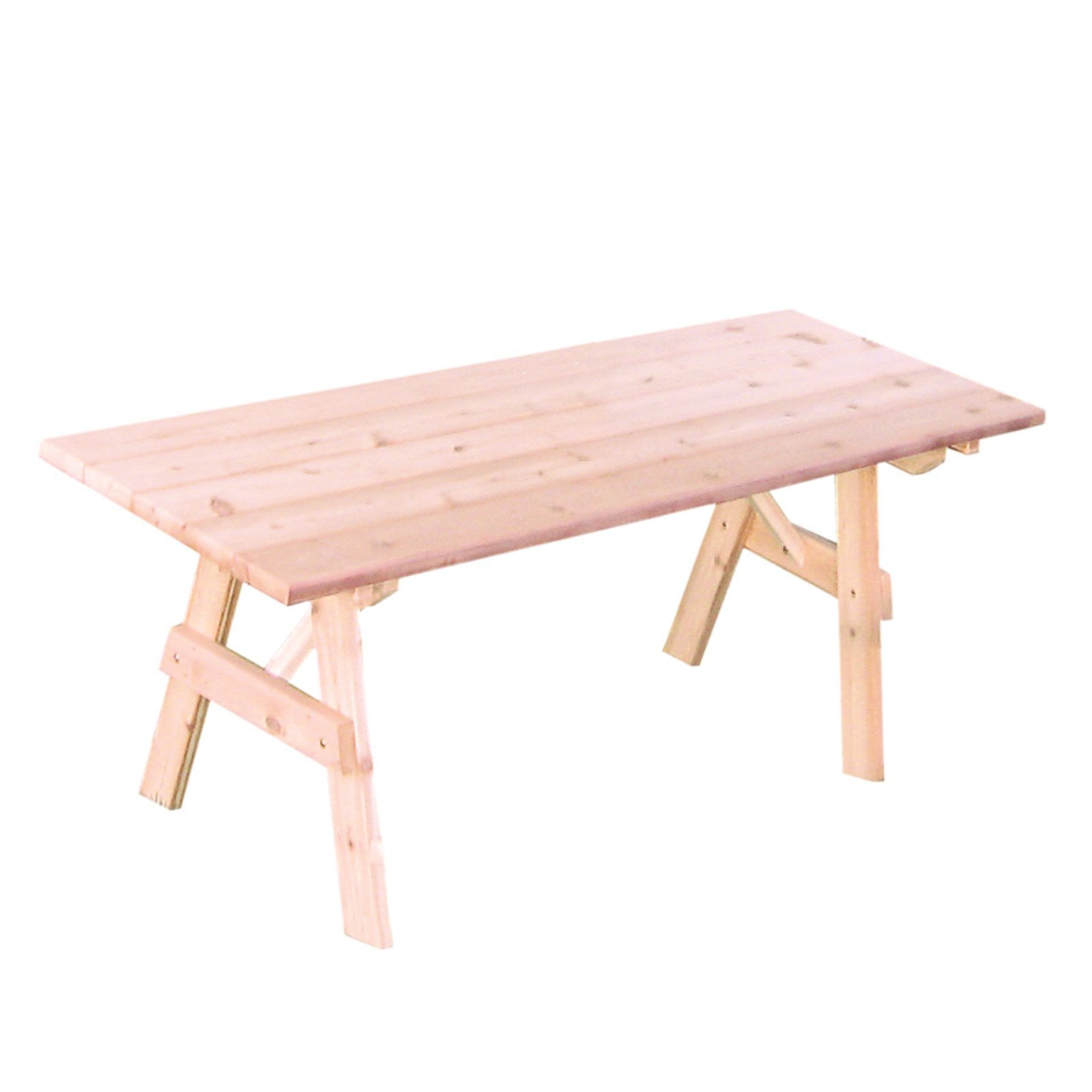 A andamp; L Furniture Western Red Cedar Traditional Picnic Table - Table Only