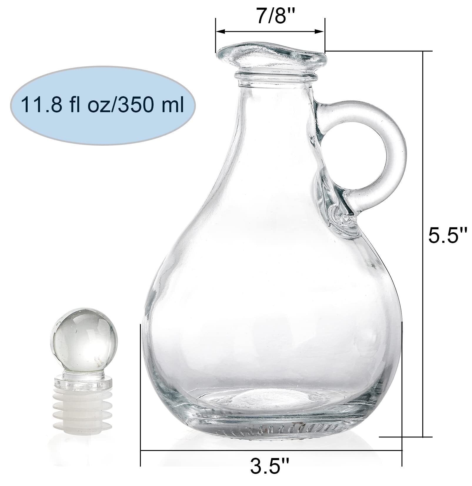 4 Pcs Glass Oil and Vinegar Cruets Decanters