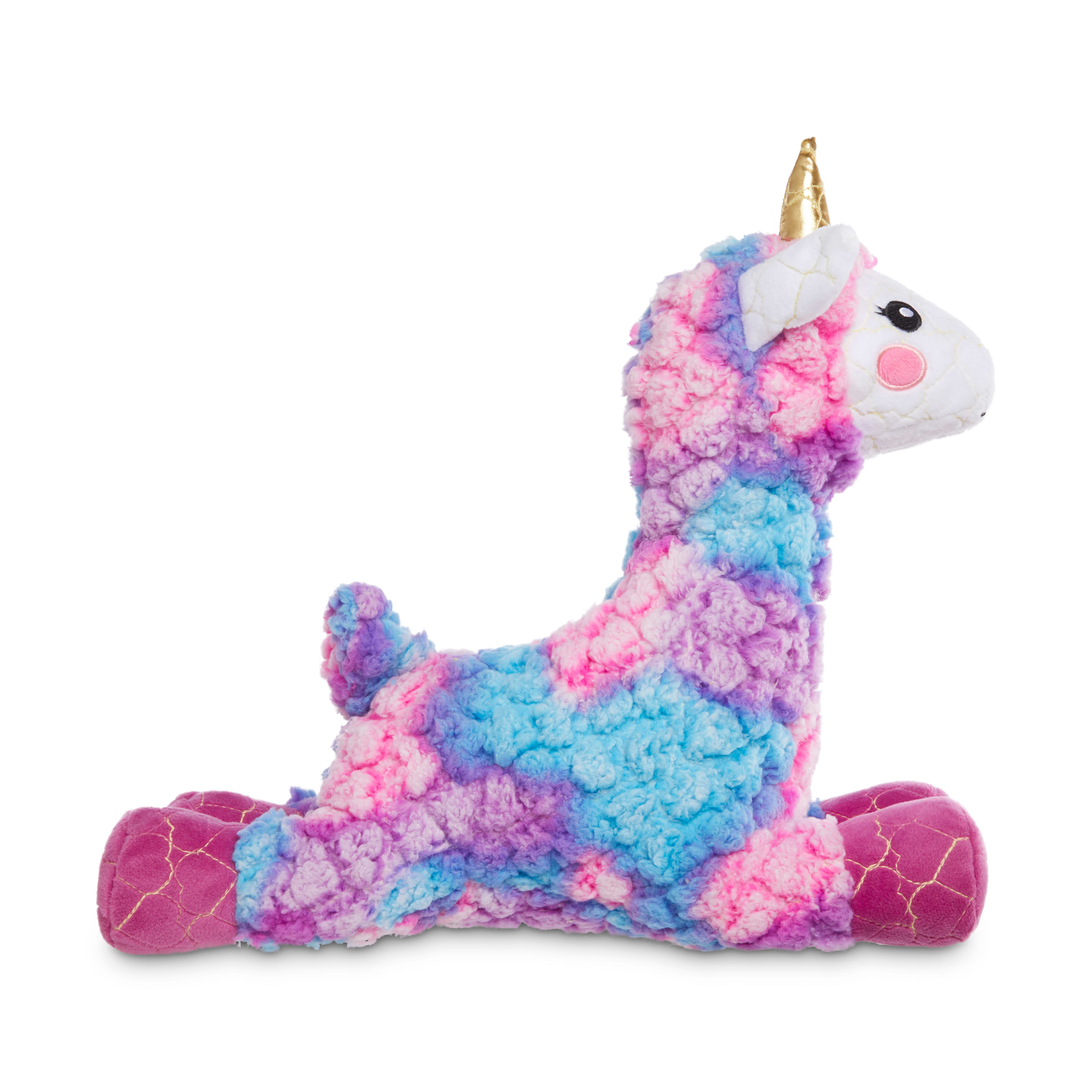 Leaps  Bounds Ruffest  Tuffest Llama-corn Tough Plush Dog Toy with Kevlar Stitching， Large