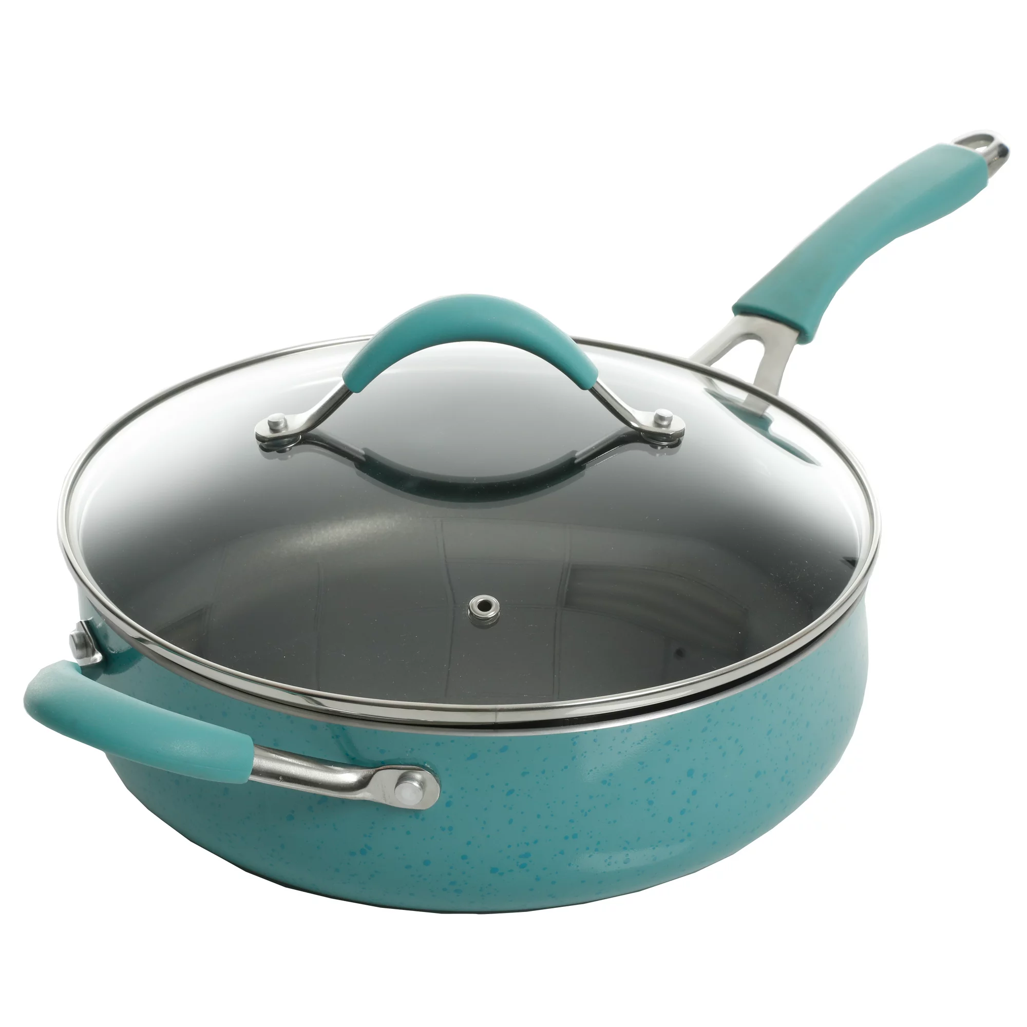 The Pioneer Woman Frontier Speckle Aluminum 10-Piece Cookware Set， Turquoise