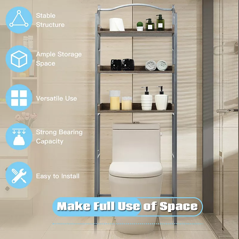 3-Tier Over-The-Toilet Bathroom Spacesaver Storage Rack