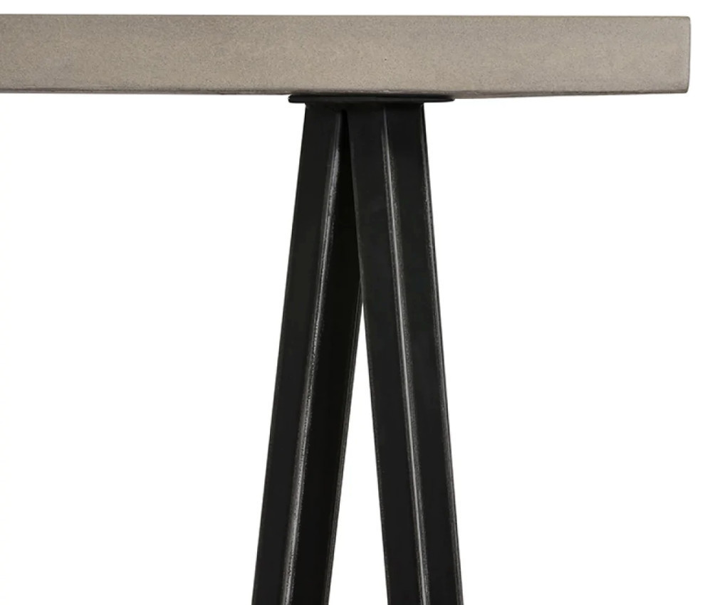 Virginia Modern Concrete and Black Metal Console Table   Industrial   Console Tables   by Rustic Home Furniture Deco  Houzz