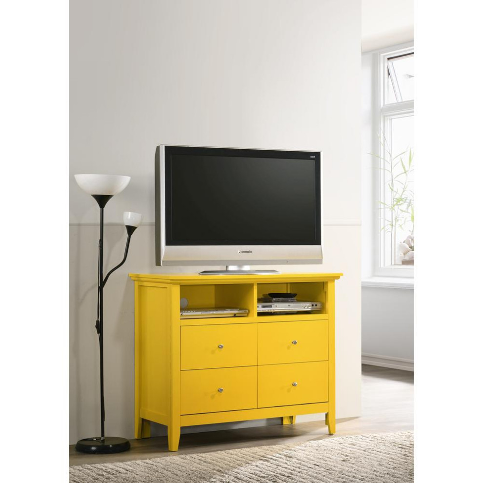 Hammond Yellow 4 Drawer Chest of Drawers (42 in L. X 18 in W. X 36 in H.)   Contemporary   Entertainment Centers And Tv Stands   by GwG Outlet  Houzz