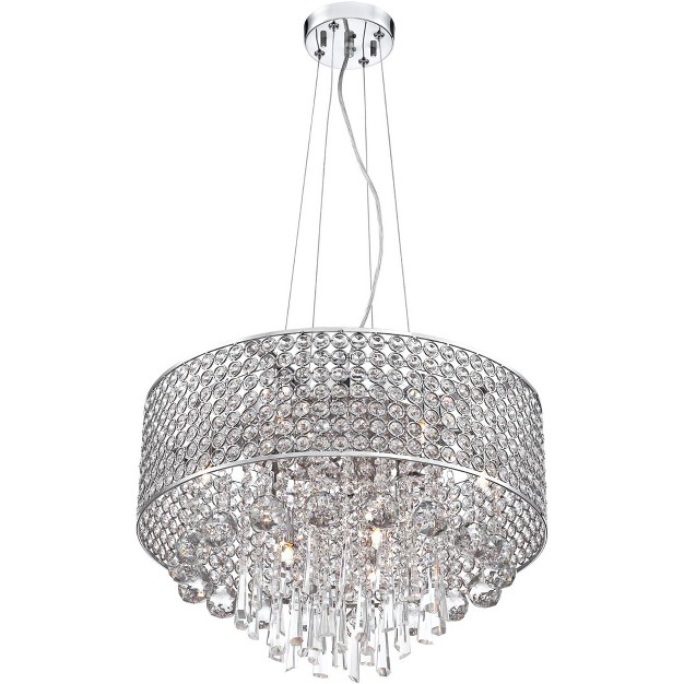 Wide Modern Beaded Crystal Drum Shade 9 light Fixture For Dining Room House Foyer Kitchen Island