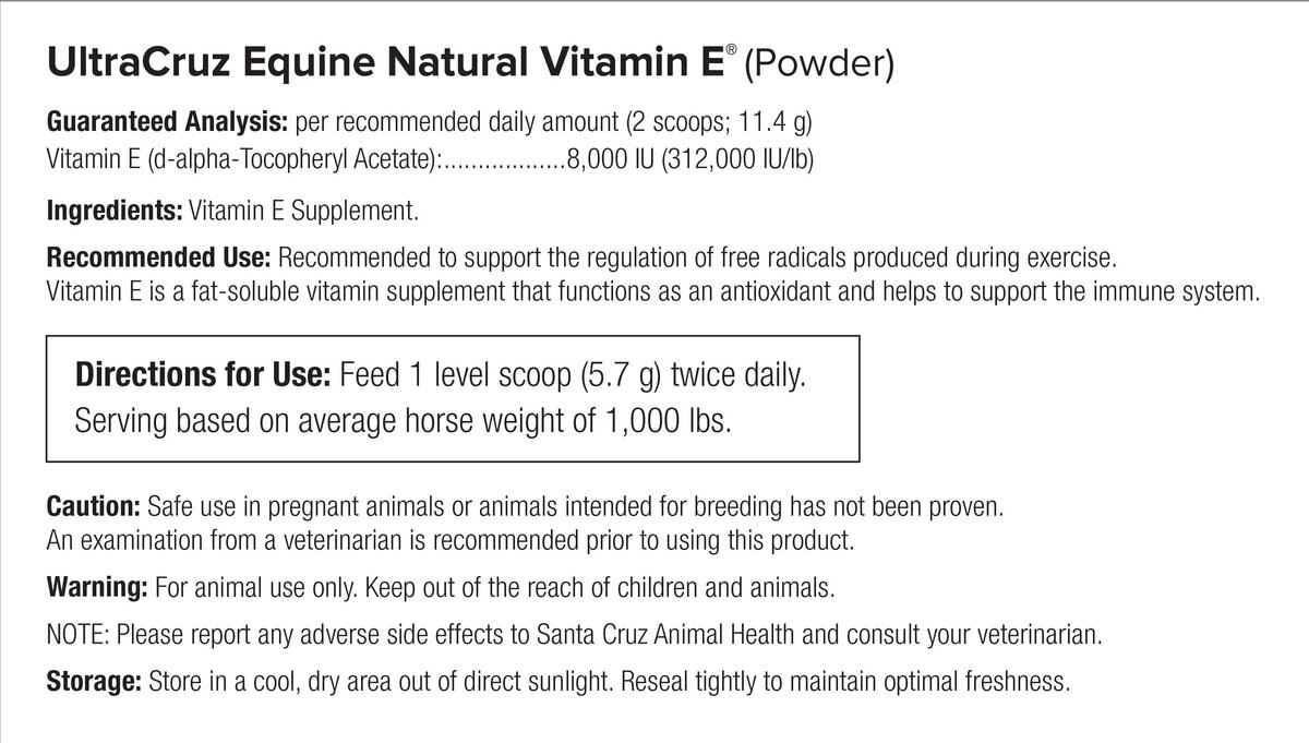 UltraCruz Synthetic Vitamin E Immune Support Powder Horse Supplement