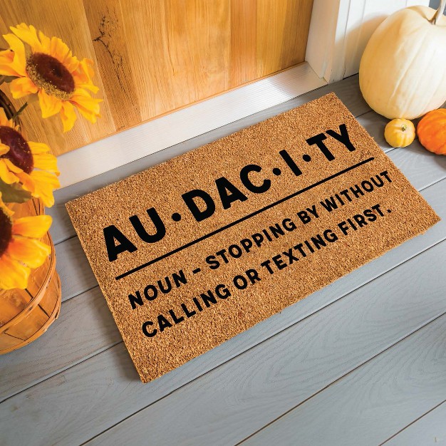 Evergreen 16 X 28 Inches Audacity Door Mat Non slip Rubber Backing Dirt Catching Natural Coir Indoor And Outdoor Home Decor