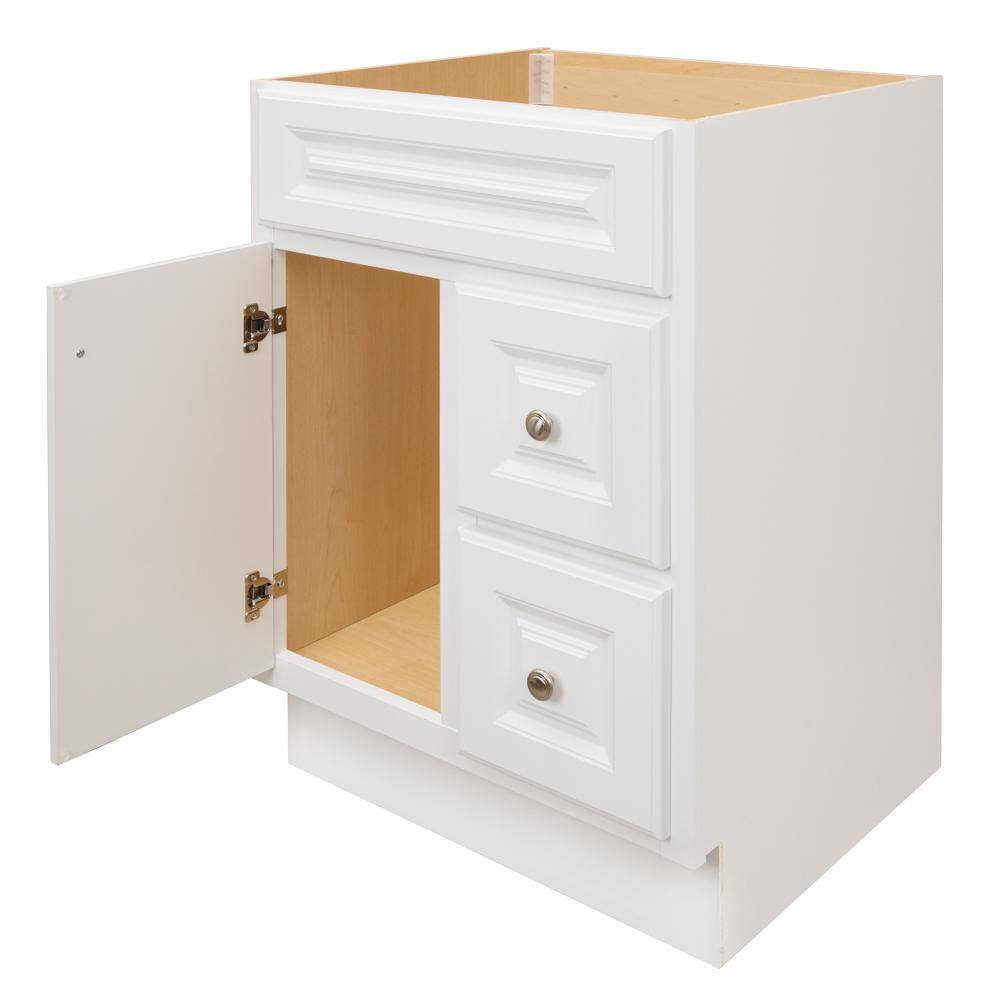 Glacier Bay Hampton 24 in. W x 21 in. D x 33.5 in. H Bath Vanity Cabinet without Top in White HWH24D