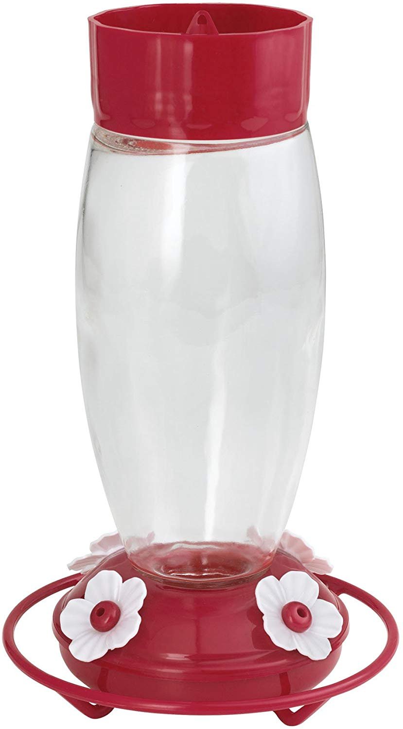 More Birds Hummingbird Feeder， 4 Feeding Stations， Red， 30-Ounce Nectar Capacity， Deluxe