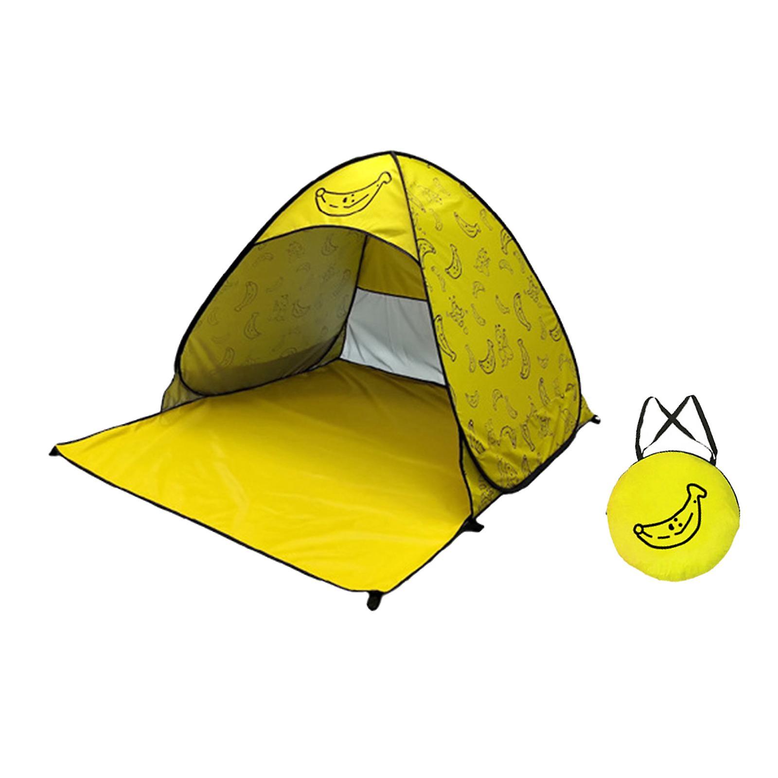 Pop Up Tent Upf 50 Beach Tent For Outdoor Activities Family Camping Backyard Yellow L