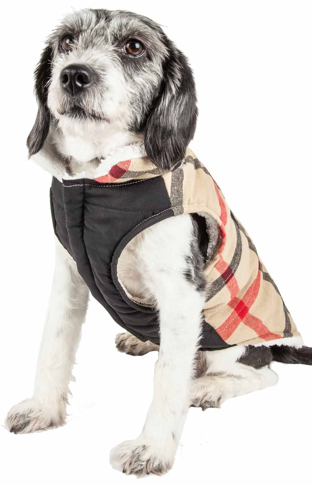 Pet Life ® 'Allegiance' Classical Insulated Plaid Fashion Dog Jacket