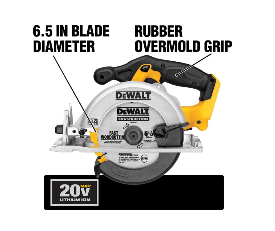 DEWALT DCS391P1 20-Volt MAX Cordless 6-1/2 in. Circular Saw with (1) 20-Volt Battery 5.0Ah and Charger