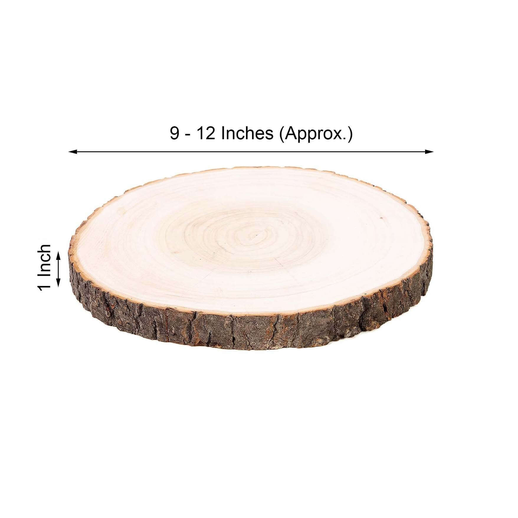 Round Rustic Wood Slices, Poplar Wood Slabs Natural Color, Table Centerpieces 12