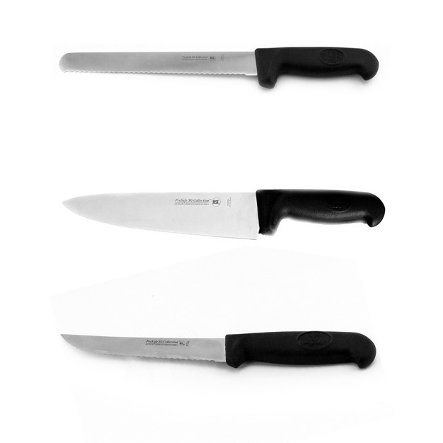 Berghoff 3pc Soft Grip Kitchen Knife Set Pp Handle Stainless Steel Sharp Blade