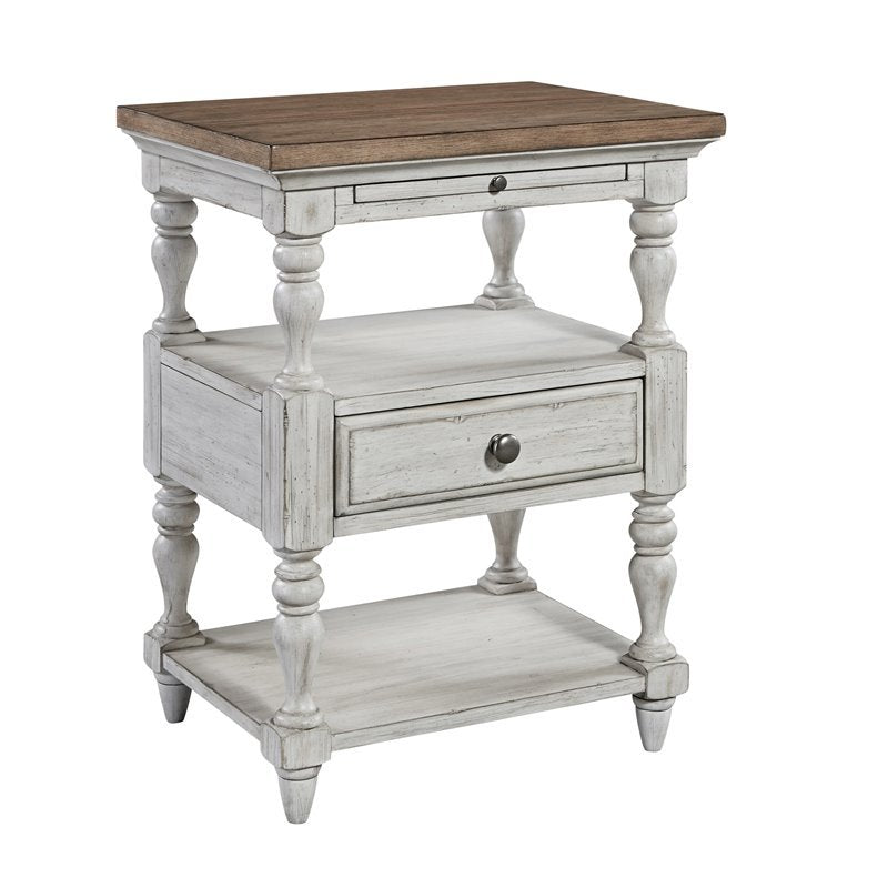 Farmhouse Reimagined White 1 Drawer Night Stand