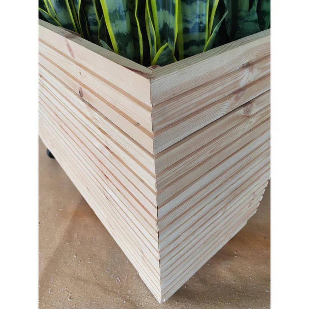Ejoy 40 in. x 16 in. x 30 in. Solid Wood Mobile Planter Barrier (Set of 2-Pack) SolidWoodPlanter_40x30x16_2pc