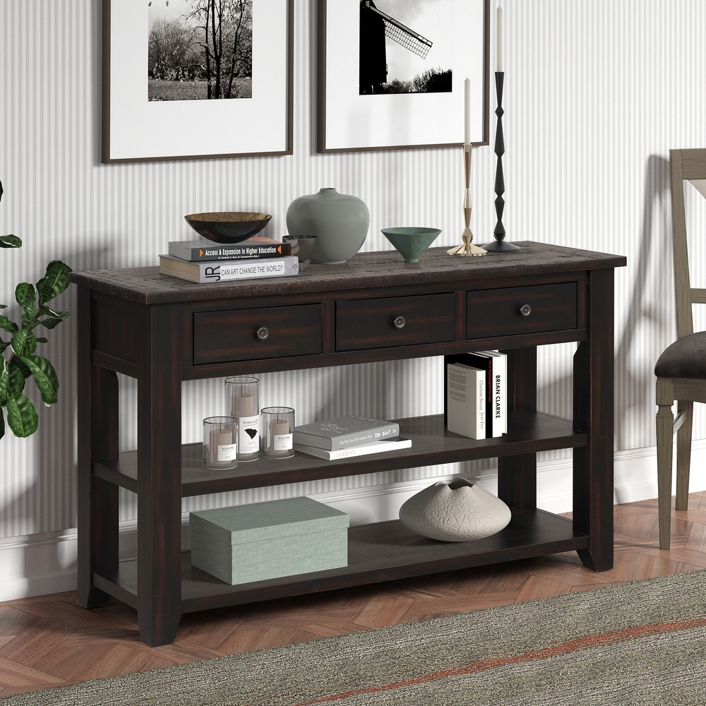 Solid Wood Top Console Table