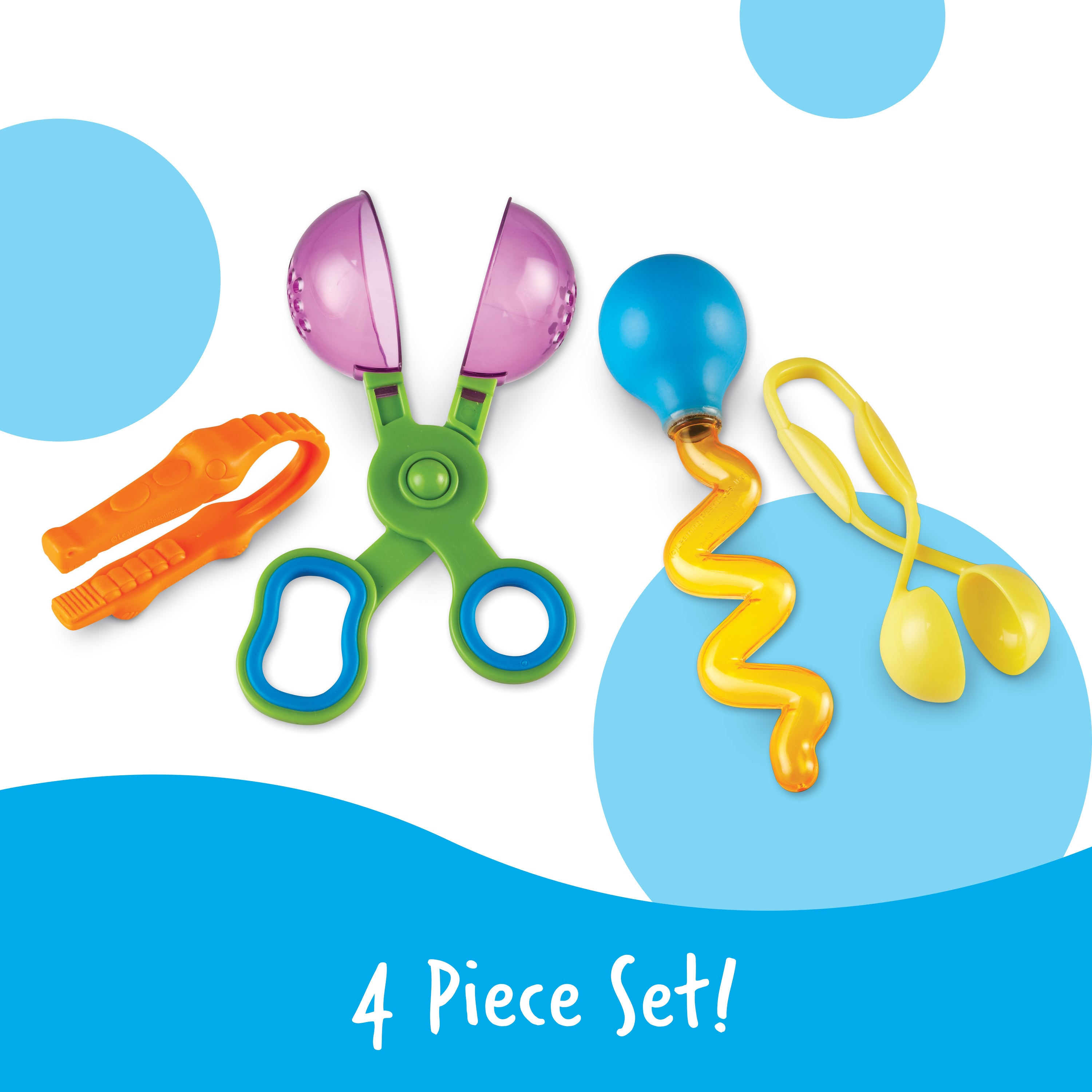 Learning Resources Fine Motor Tool Set - 4 pieces， Toddler Toys for Boys and Girls Age 3+