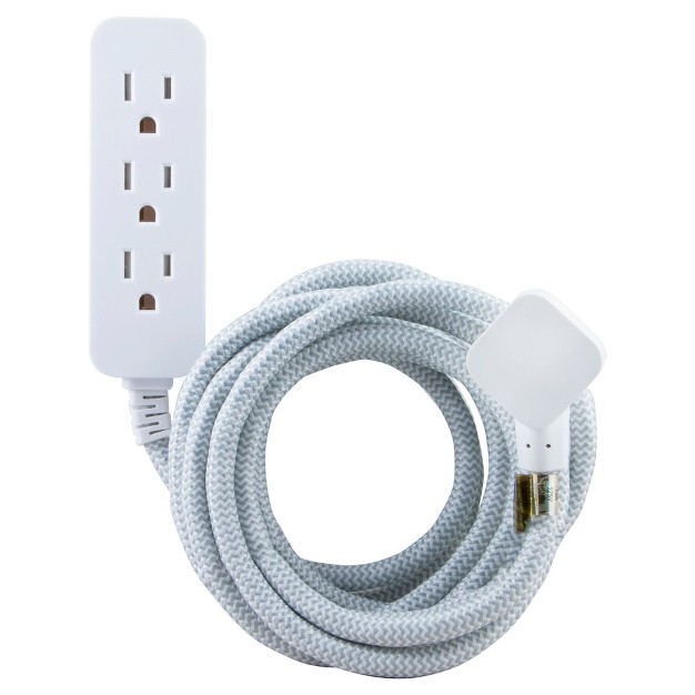 Cordinate 10 x27 Outlet Extension Cord Gray white