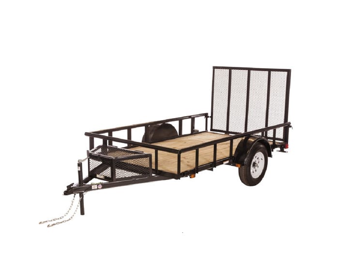 Carry-On 5.5 x 10 Steel Utility Trailer with Wood Floor and Ramp - 5.5x10GWPR