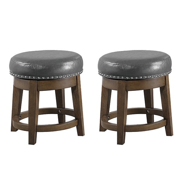 Set of 2 18 -inches PU Swivel Stool