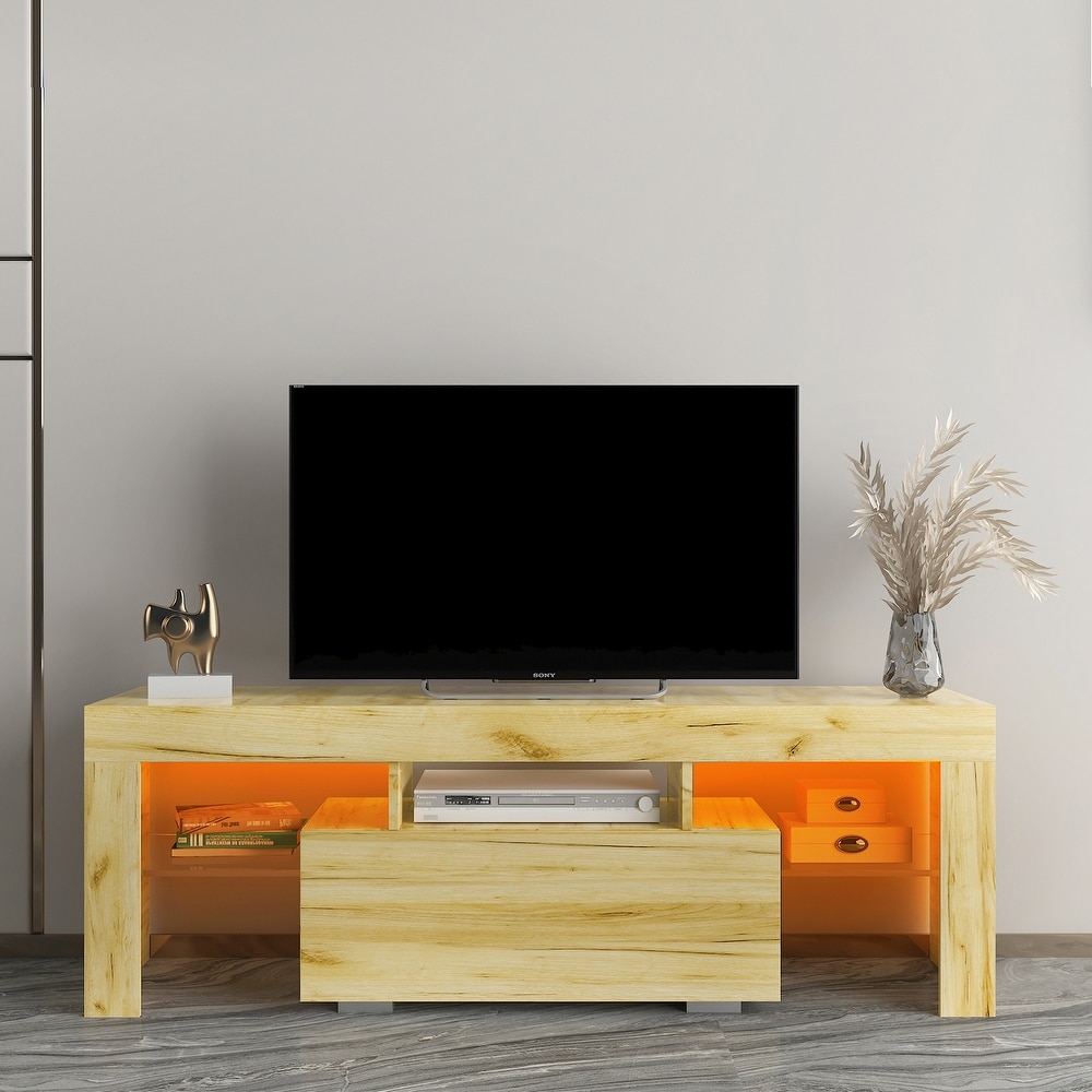 Entertainment TV Stand  Large TV Stand TV Base Stand with LED Light TV Cabinet.