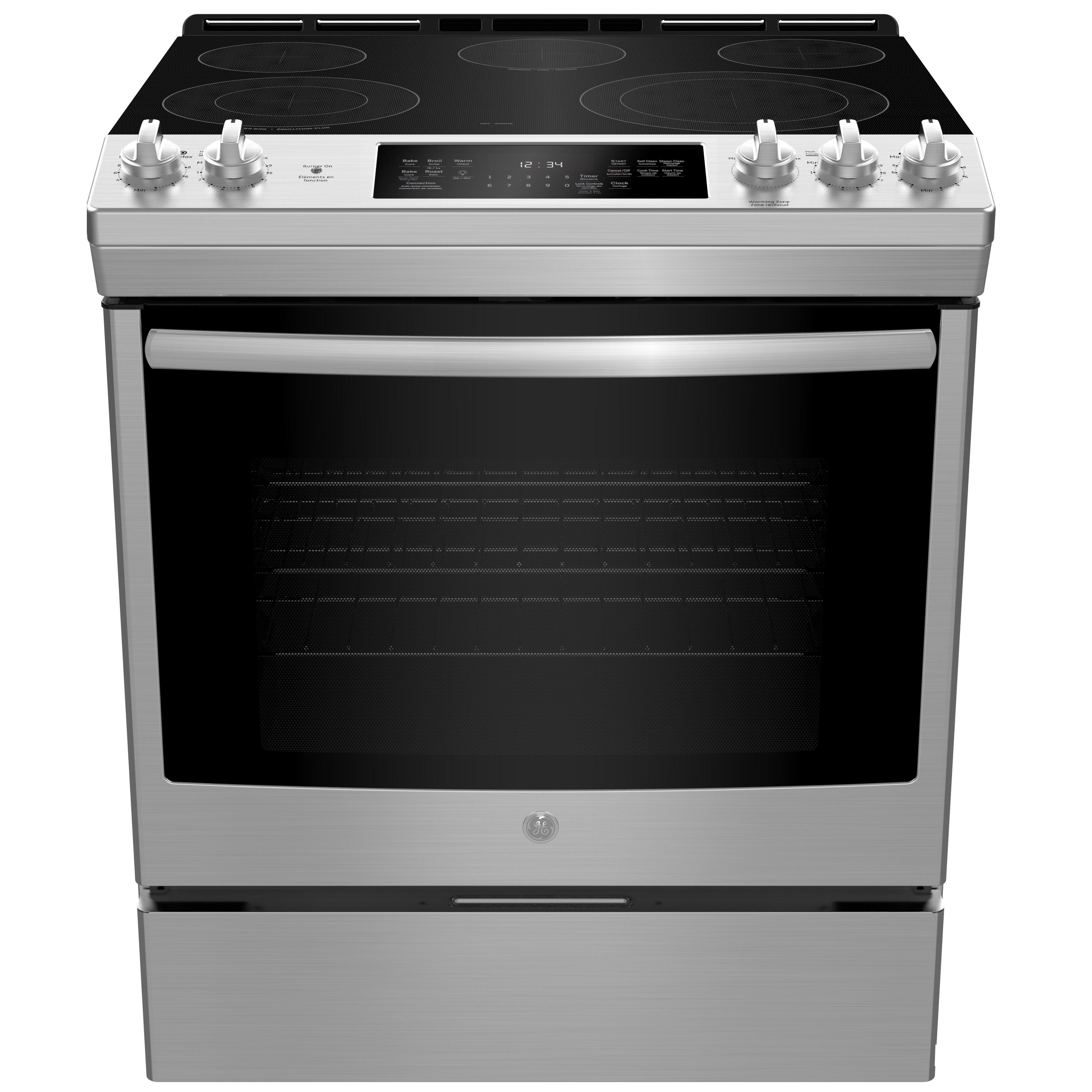 GE 30-inch Slide-in Electric Range with Self-Cleaning Oven JCS840SMSS