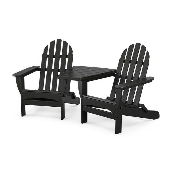 POLYWOOD Classic Folding Adirondacks with Angled Connecting Table