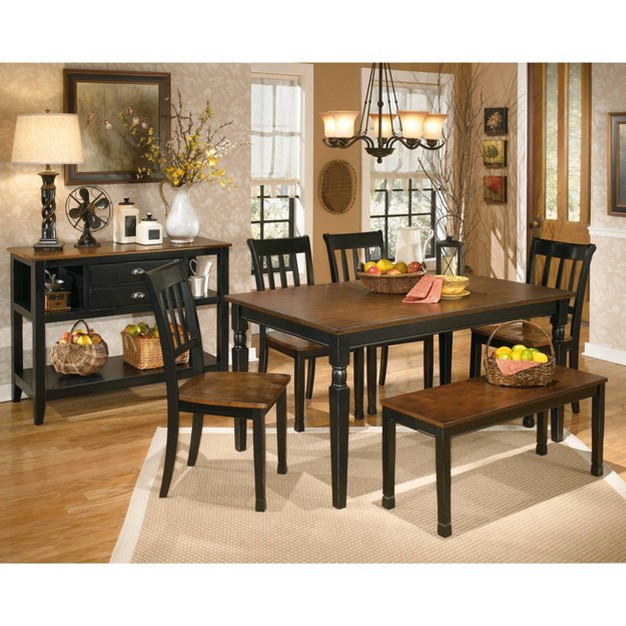 Owingsville Large Dining Room Bench Black brown Signature Design By Ashley