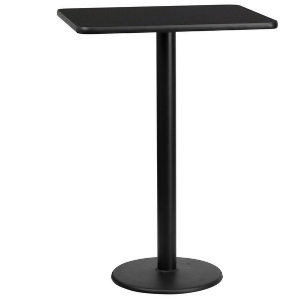 24'' x 30'' Rectangular Laminate Table Top with 18'' Round Bar Height Table Base