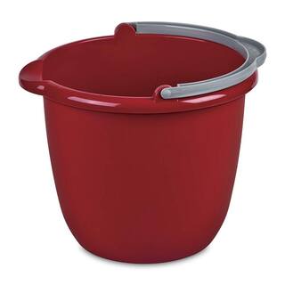 Sterilite Large 10 Qt. Easy Pour Spout PailsBucketsTubs with Comfy Grip Handle Red (12-Pack) 3 gal. Bucket Capacity 12 x 11205812