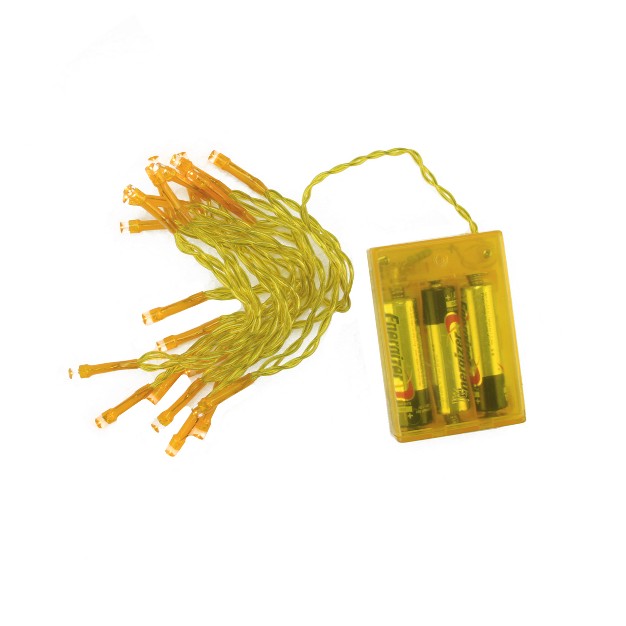 Penn 20 Amber Battery Operated Wide Angle Christmas Lights 6 4 Ft Yellow Wire