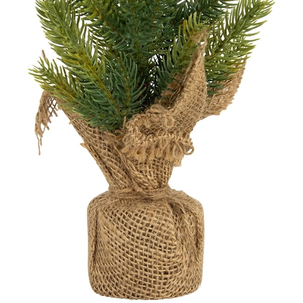 Mini Christmas Pine Artificial Christmas Trees with Burlap Base