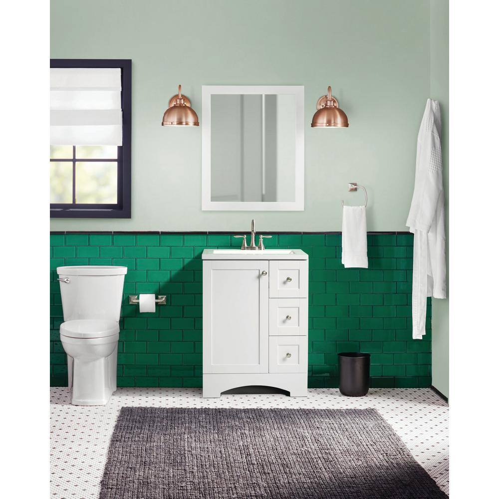 Glacier Bay Lancaster 24.5 in. W x 18.69 in. D Shaker Bath Vanity with White Cultured Marble Top LC24P2-WH