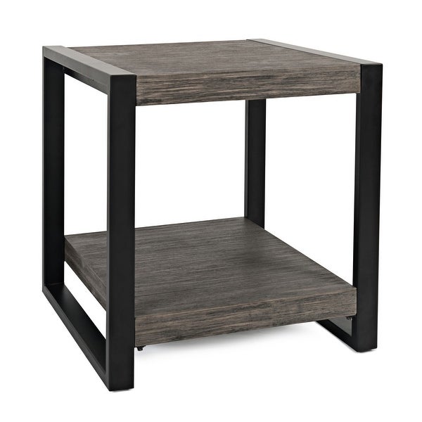 Pinnacle Modern Sled Loft End Table with Wire Brush Finish by Jofran