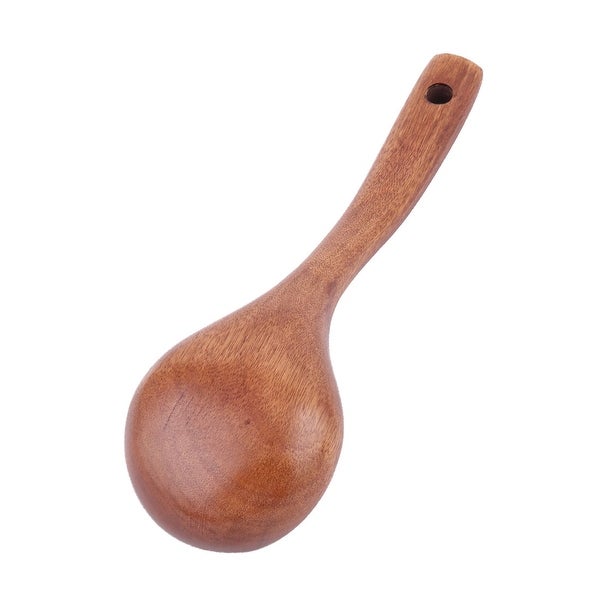 Wood Hanging Hole Design Cooking Porridge Soup Hot Pot Spoon Ladle - Brown - 8.3