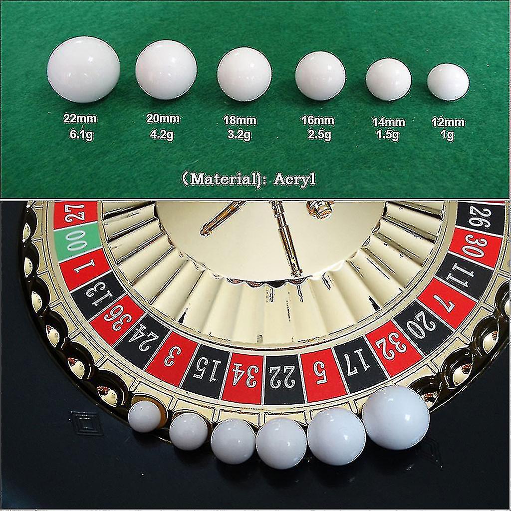 5pcs Russian Roulette Ball Casino Roulette Game Replacement Ball Acrylic White Ball 12/14/16/18/20/2