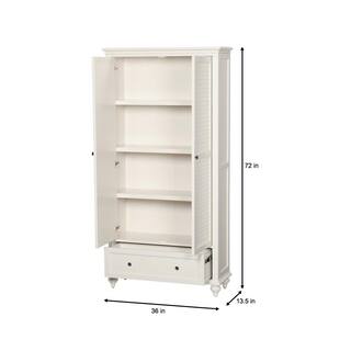 Home Decorators Collection Hamilton 72 in. Off-White Standard 4-shelf Bookcase with 2-Doors SK19028R2-PW