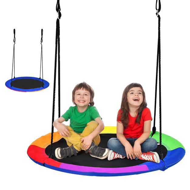 Costway 40 x27 x27 Flying Saucer Tree Swing For Kids Round Tree Swing For Outdoor